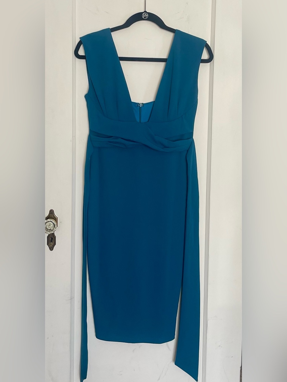 Rubber Ducky Productions, Inc. Teal V-Neck Sheath Dress